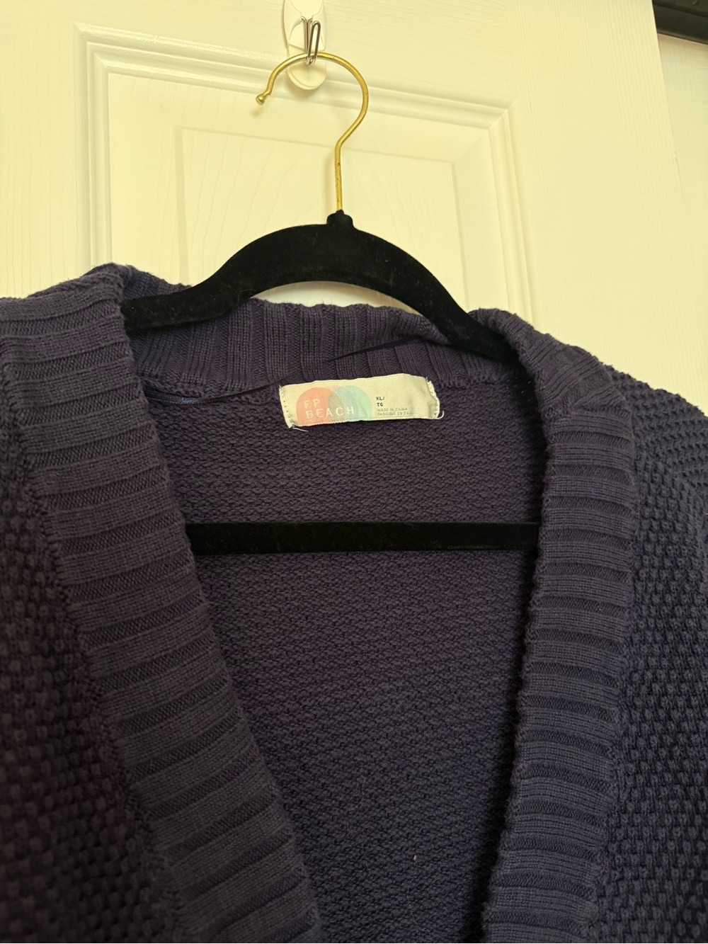 Free People Navy Knit Wide-Leg Joggers & Cardigan Set - Picture 3 of 7